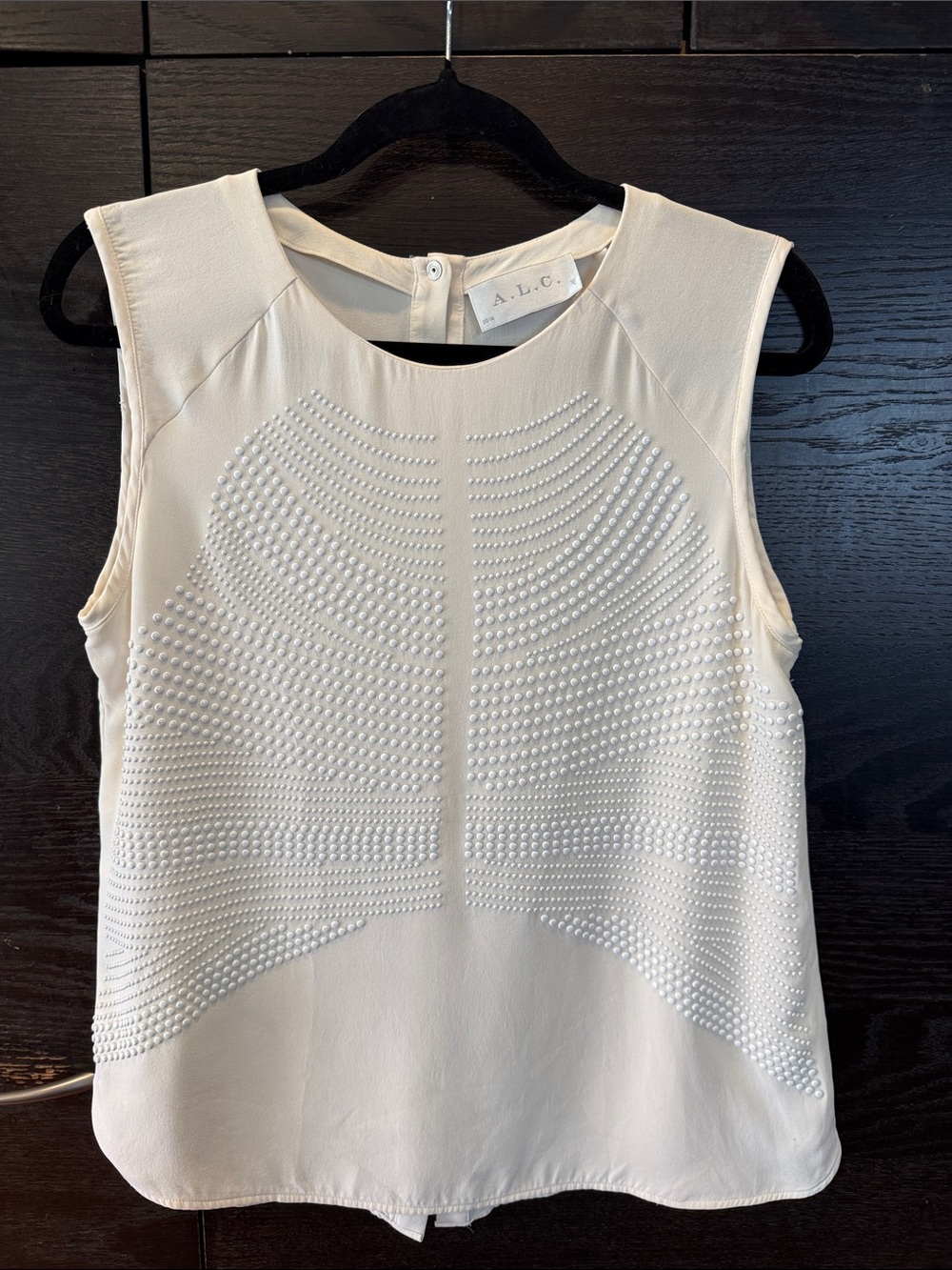 A.L.C. Cream Beaded Sleeveless Camisole
